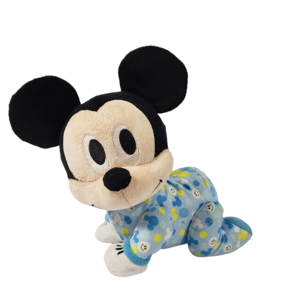 Disney Mickey Mouse Plush Blue Pajama Crawling Stuffed Animal Toy‎ Kids
